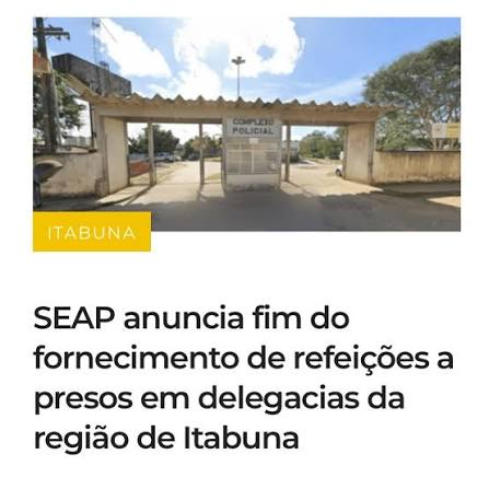 Imagem relacionada ao fornecimento de refeições em carceragens da região de Itabuna